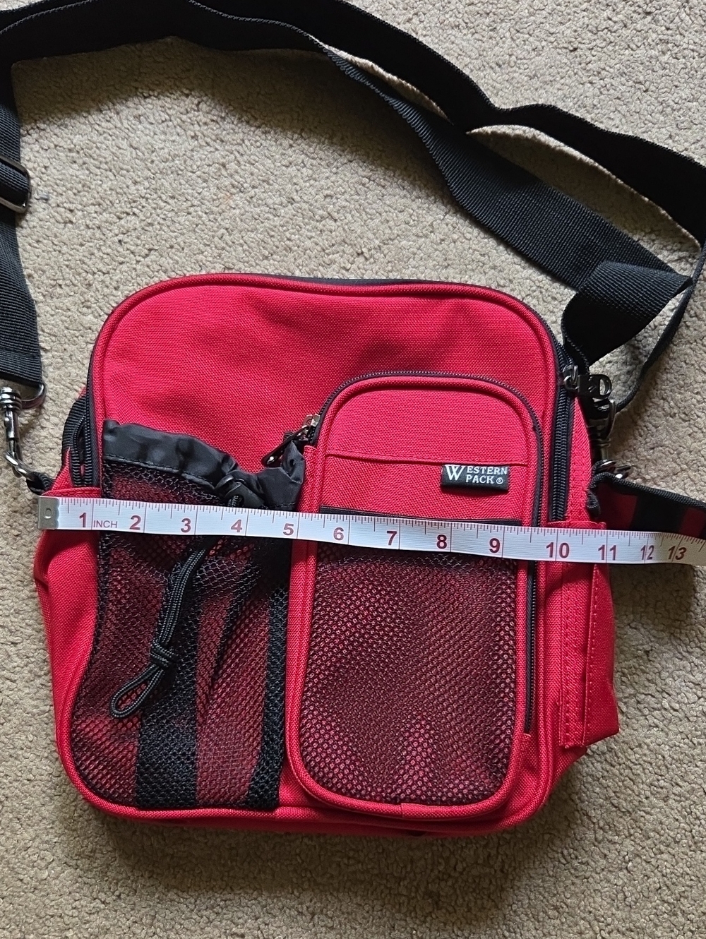 Western Pack Red Men's Messenger Crossbody Bag